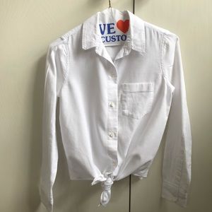 Madewell Tie-Front Long-Sleeve Shirt XXS